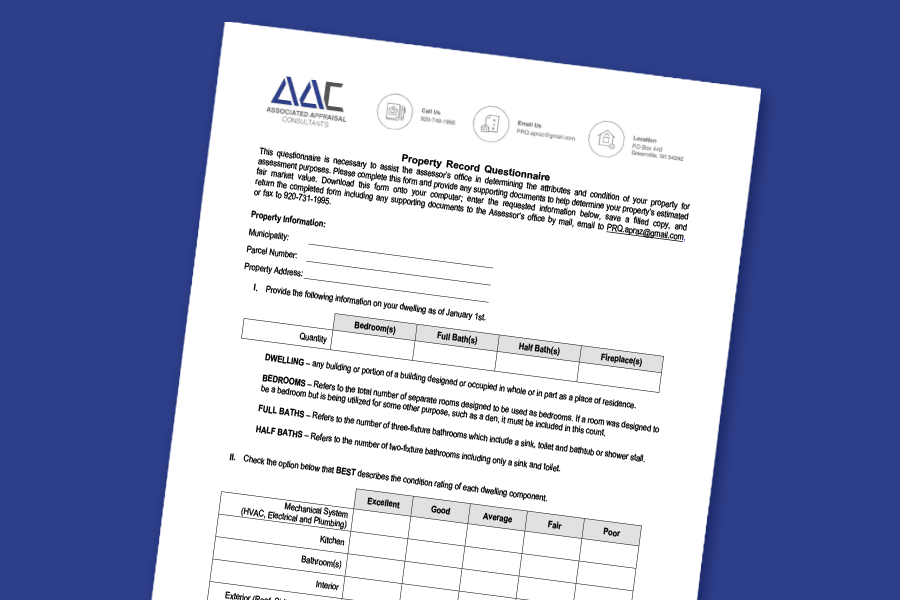 Thumbnail preview of the Property Record Questionnaire form.